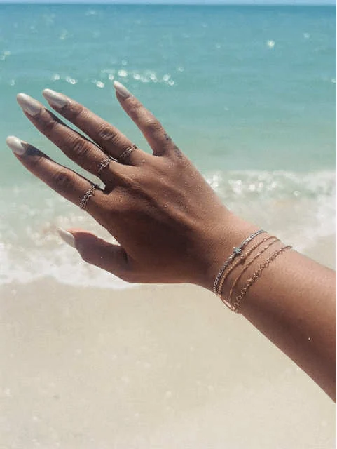 Permanent jewelry shown in the published Heart Lynx home-page feature